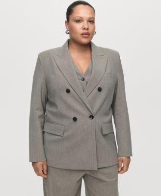 Women's Double-Breasted Wool Blend Blazer