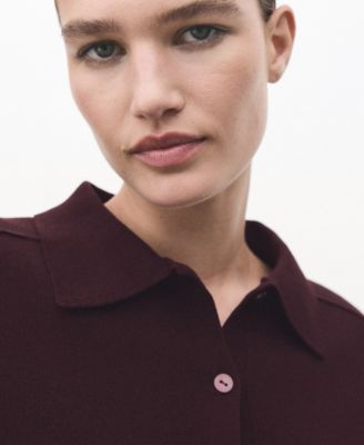 Women's Shirt Collar Cardigan