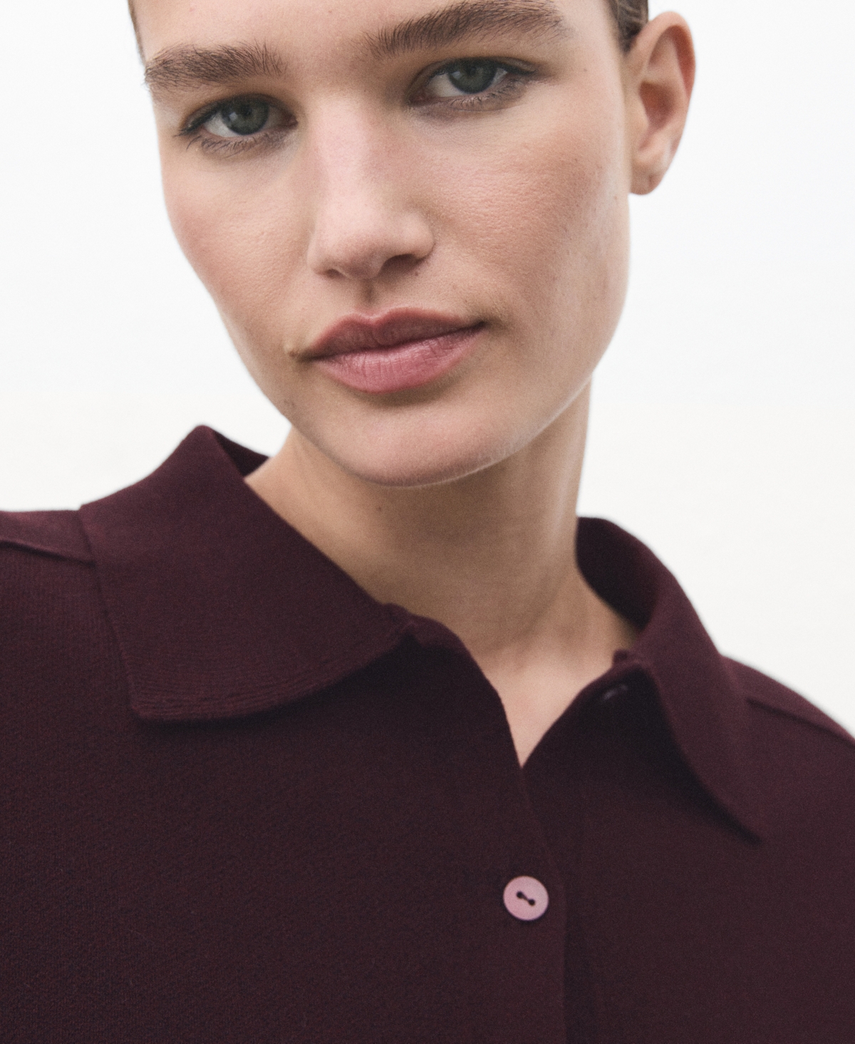 Mango Women's Shirt Collar Cardigan In Burgundy