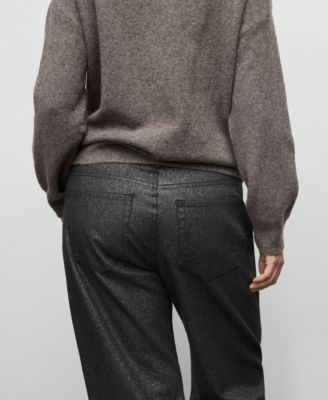 Women's Shiny Straight-Leg Jeans