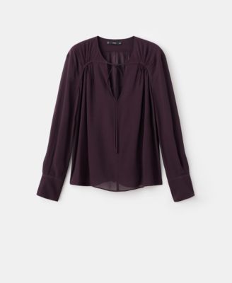 Women's Bow Neckline Chiffon Blouse