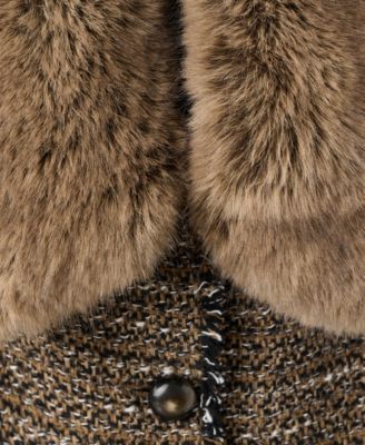 Women's Fur Collar Tweed Jacket