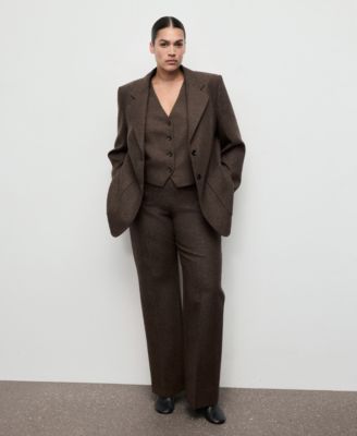 Women's Speckled Wool Suit Jacket