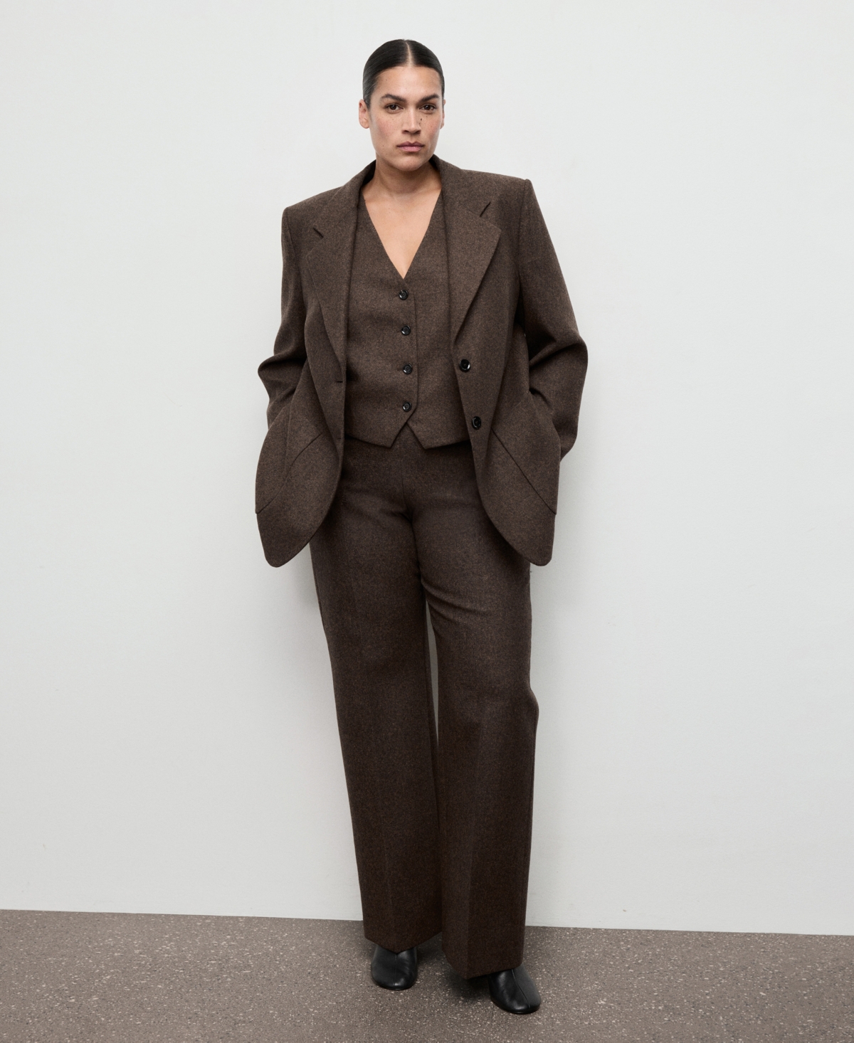 Mango Women's Speckled Wool Suit Jacket