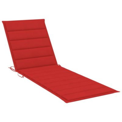 Lounger Red Solid Acacia Wood Standard Adjustable Arms