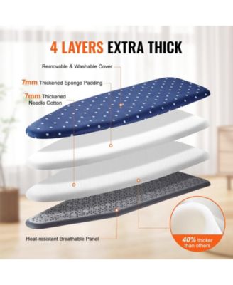 Ironing Board with Storage Tray, 55"x15" Surface, 4-Layer Heat-Resistant Cover, 10 Height Adjustments for Home Use