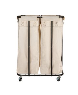 2-bag Rolling Laundry Sorter, Natural