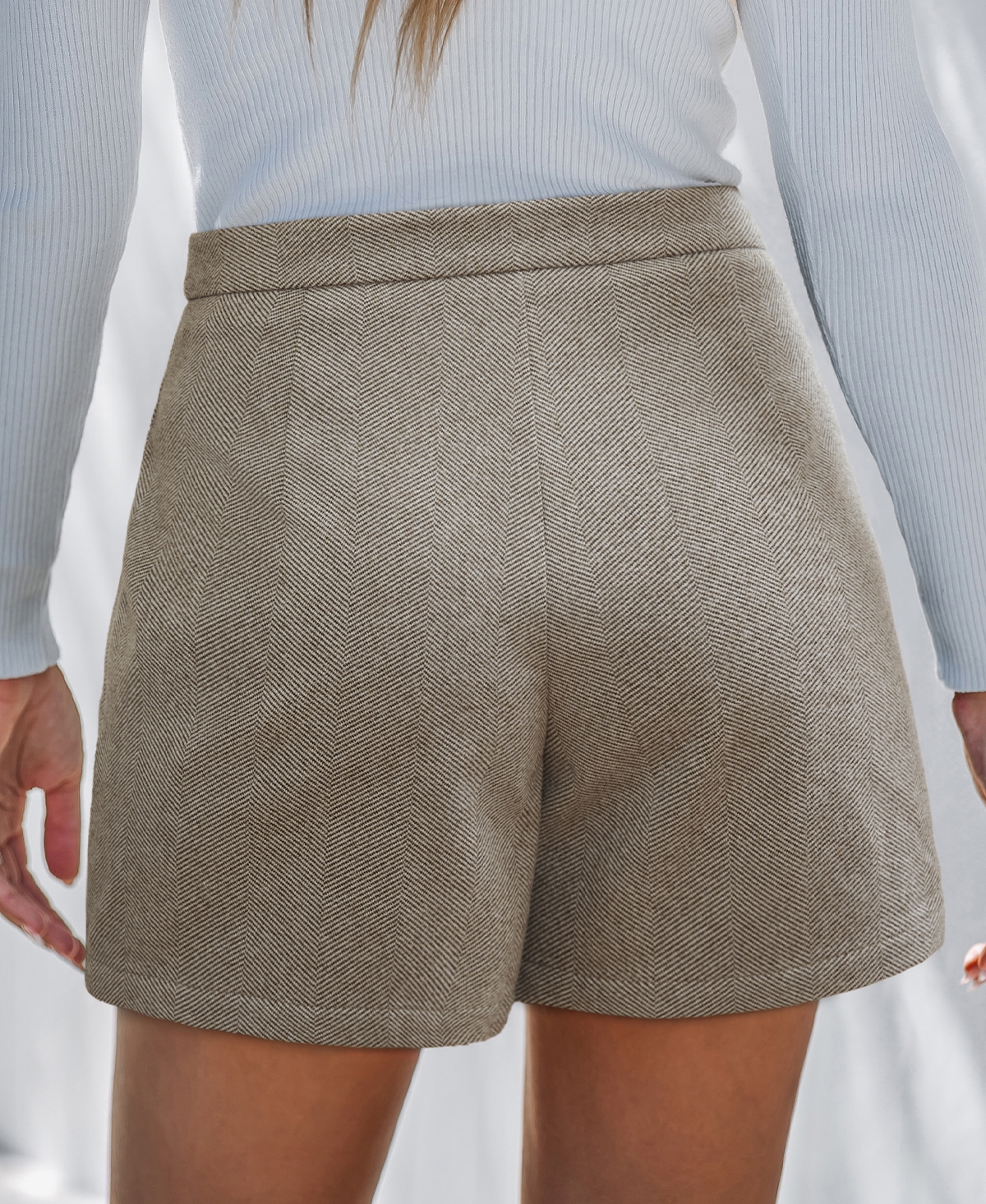 Cupshe Women's High Waist Pleated Shorts With Pockets