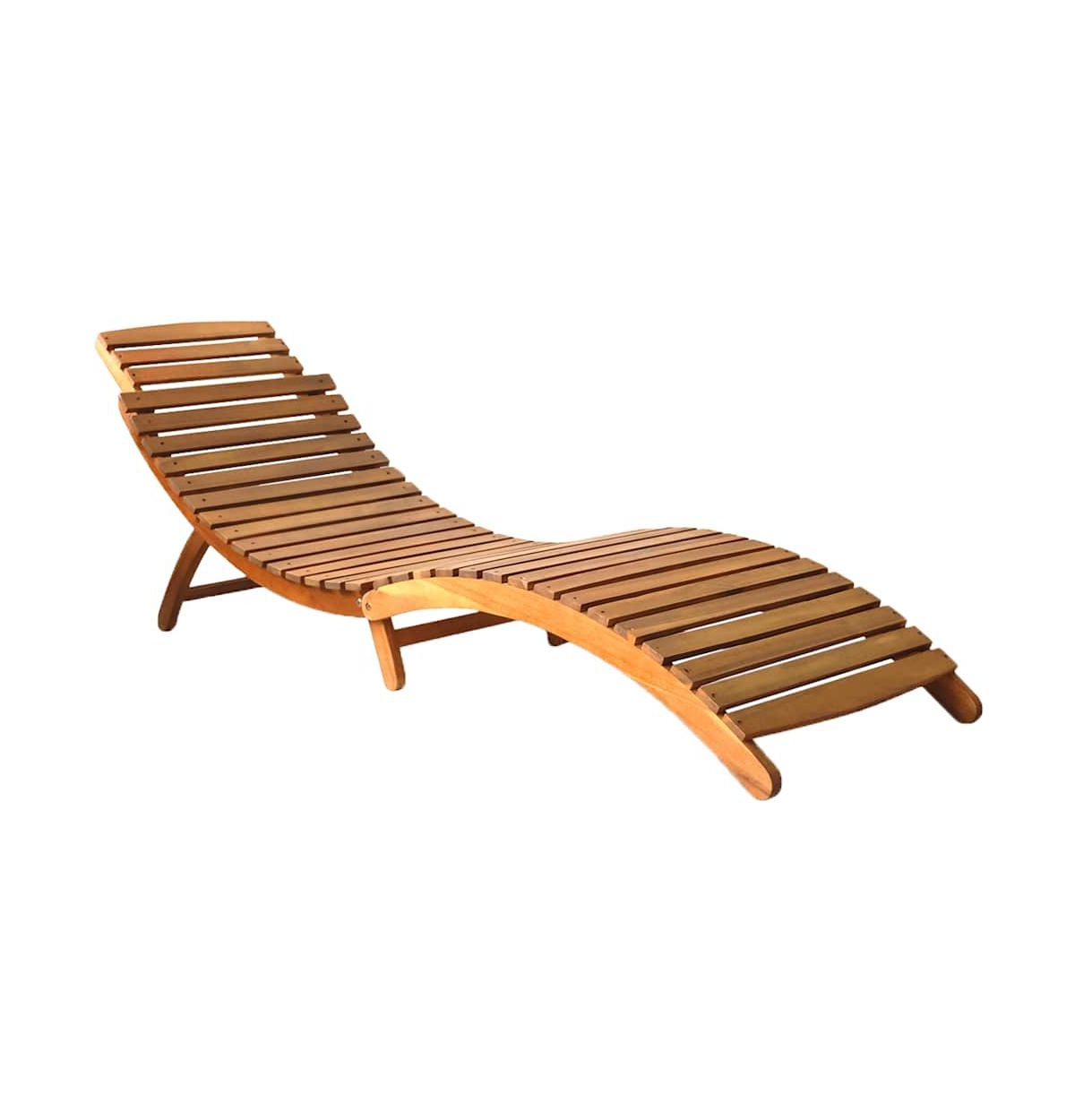 vidaXL Taupe Solid acacia wood Standard Foldable Sunlounger