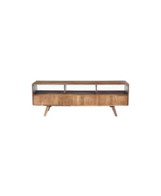 Fusion Solid Sheesham Wood TV Stand, Light Brown