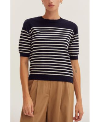 Women's Olivia Stripe Short Sleeve Sweater Top