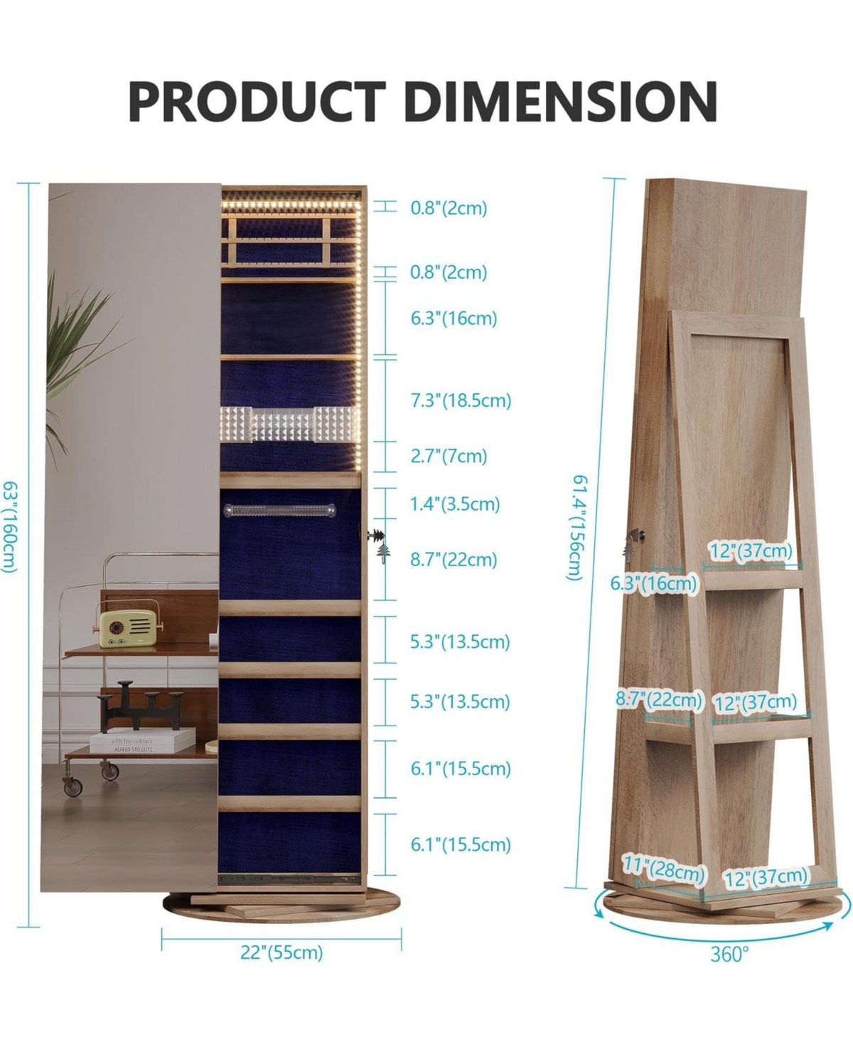 Vlsrka Color Block Full Length Mirror