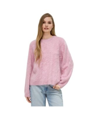 Women's Brushed Pure Cashmere Crew-Neck Sweater