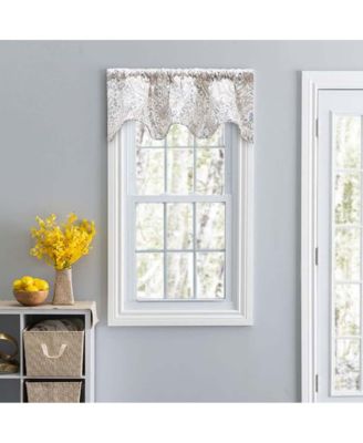 50"x16" Shannon Printed Paisley Pattern on Cotton Fabric Scallop Valance Lined 3" Rod Pocket