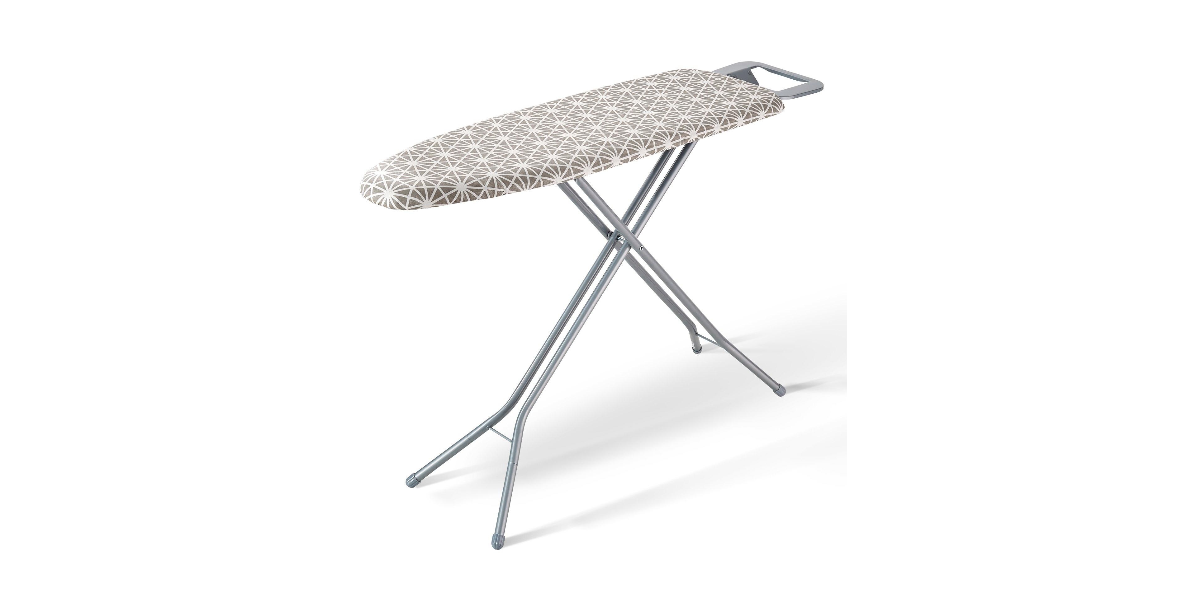 Ecooso Ironing Board with Large Surface, 4-Layer Thick Design, Heat-Resistant Cotton Cover, 7 Adjustable Heights for Home Laundry