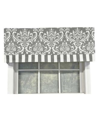 Ozbourne Style Banded 3" Rod Pocket Valance 50" x 16" Gray by