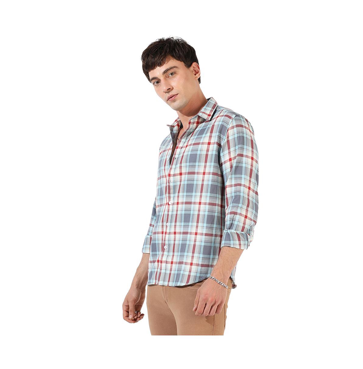 Campus Sutra Men's Multicolour Checkered Regular Fit Casual Shirt