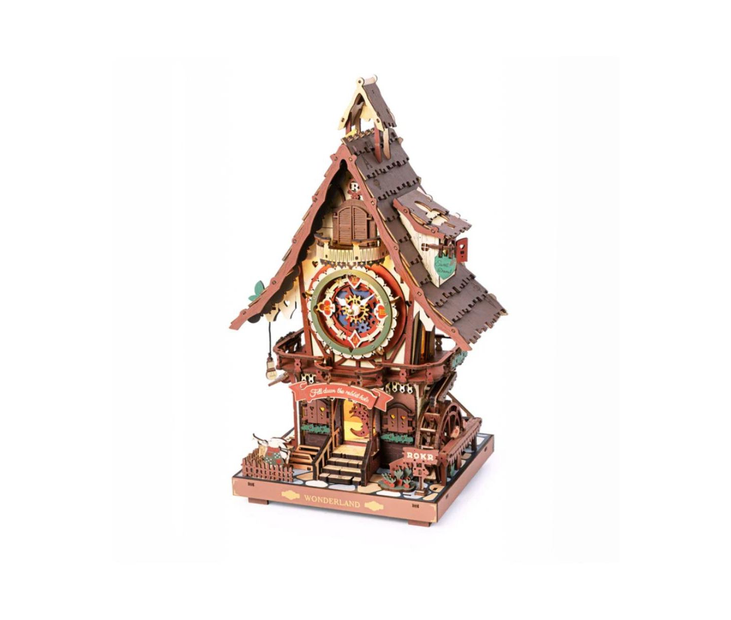 Детский конструктор Flash Popup Cuckoo Clock 3D Moving Gears Puzzle 435-Piece Building Set, Ages 14+, цвет: Коричневый — фото 1