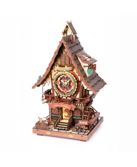 Детский конструктор Flash Popup Cuckoo Clock 3D Moving Gears Puzzle 435-Piece Building Set, Ages 14+, цвет: Коричневый