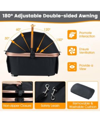 3-in-1 Pet Stroller w/ Removable Carrier Sun Shade Removable Pad Safety Belt