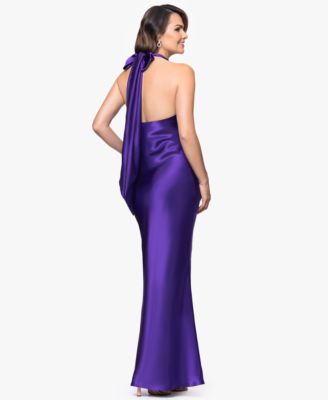 Women's Halter-Neck Sleeveless Satin Gown 