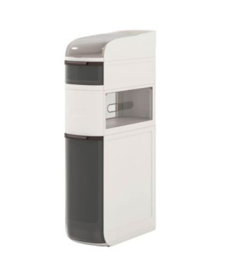 4-Tier Narrow Bathroom Storage Cabinet with Drawers Tissue Box Wheels for Kitchen