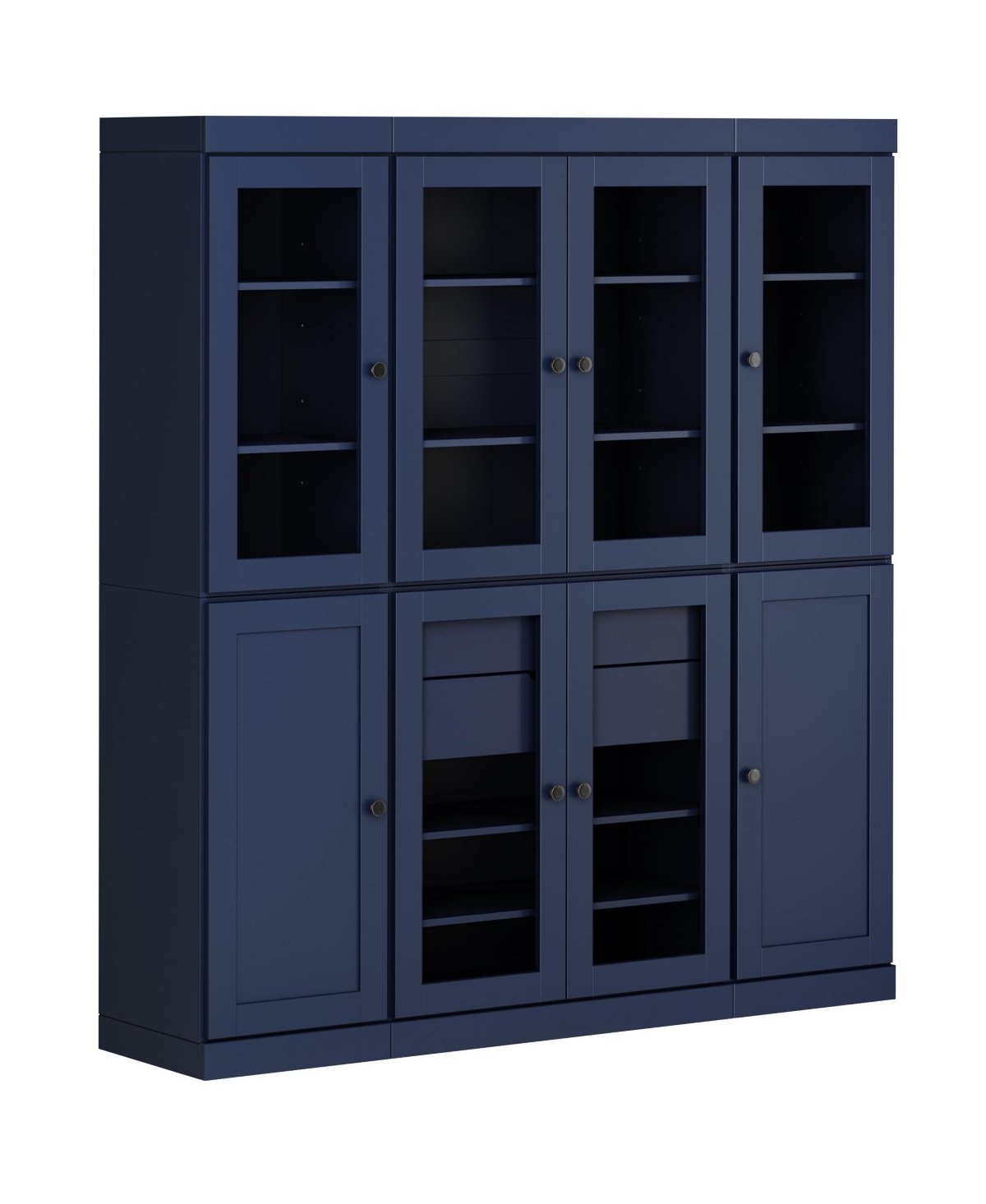 Palace Imports 100% Solid Wood 65" Pantry China Cabinet with Clear Glass, Shaker Doors, 2-Drawers & Adjustable Shelves