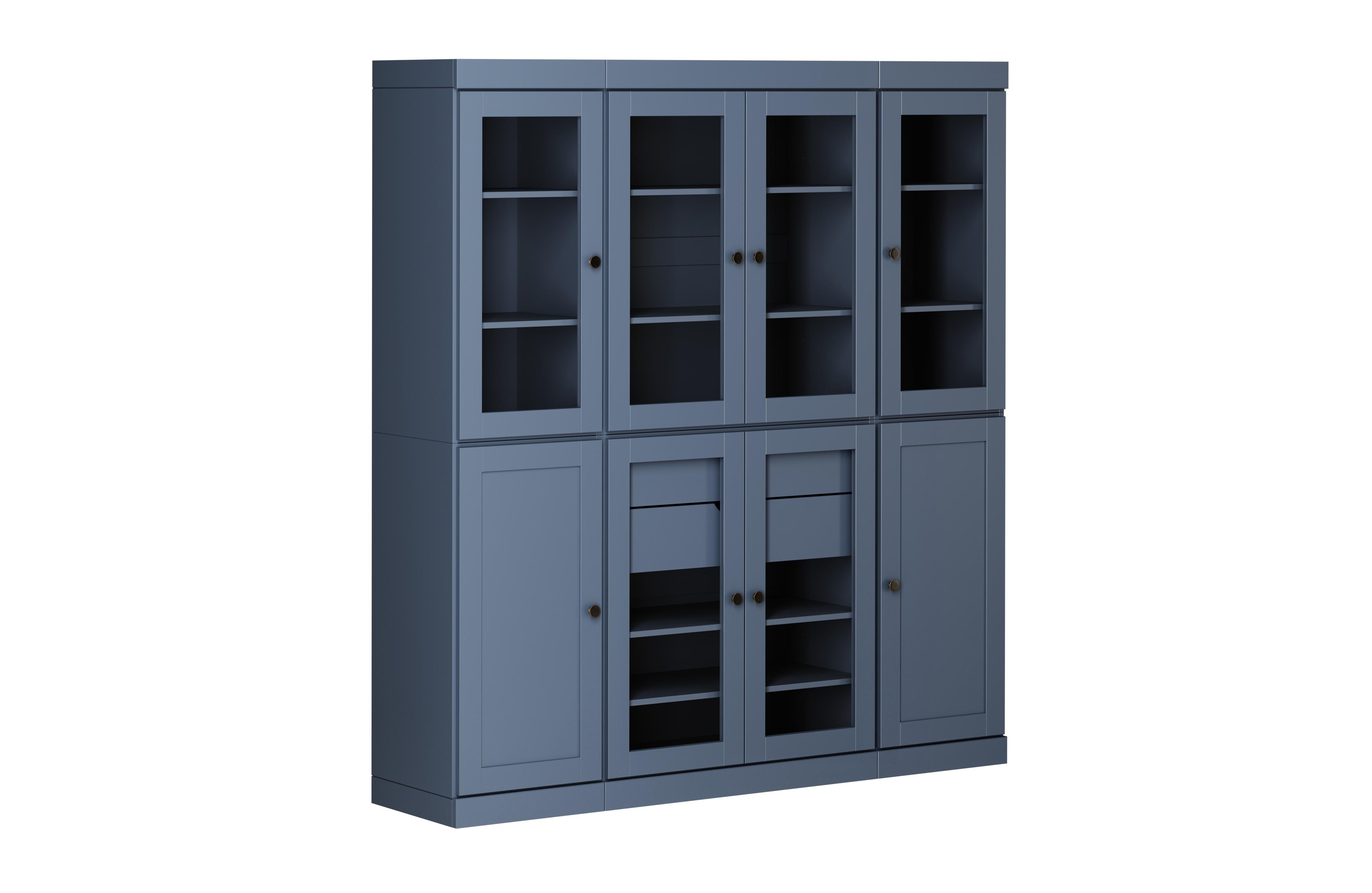 Palace Imports 100% Solid Wood 65" Pantry China Cabinet with Clear Glass, Shaker Doors, 2-Drawers & Adjustable Shelves
