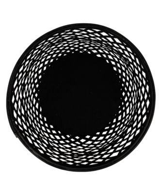 Woven Bamboo Baskets with Wooden Legs, Black, Set of 3