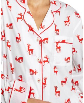 Women's Organic Cotton Poplin Button Down Long Sleeve Pajama Set