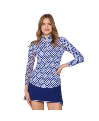 G Lifestyle Women Long Sleeve Mock Neck Top