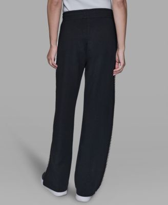 Women's Pearl Trim Mid Rise Track Pants