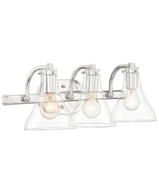 Sorren Industrial Modern Wall Light Hardwired 3-Light 20.5" Fixture with Curving Clear Glass