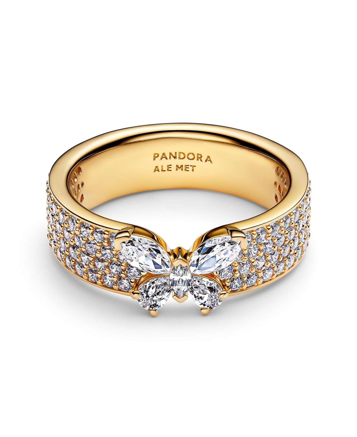 Pandora Sparkling Butterfly Bold Ring In Gold
