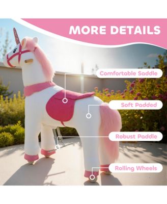 Ride on Unicorn Toy, Plush Baby Rocking Horse for Kids 4-7 Years