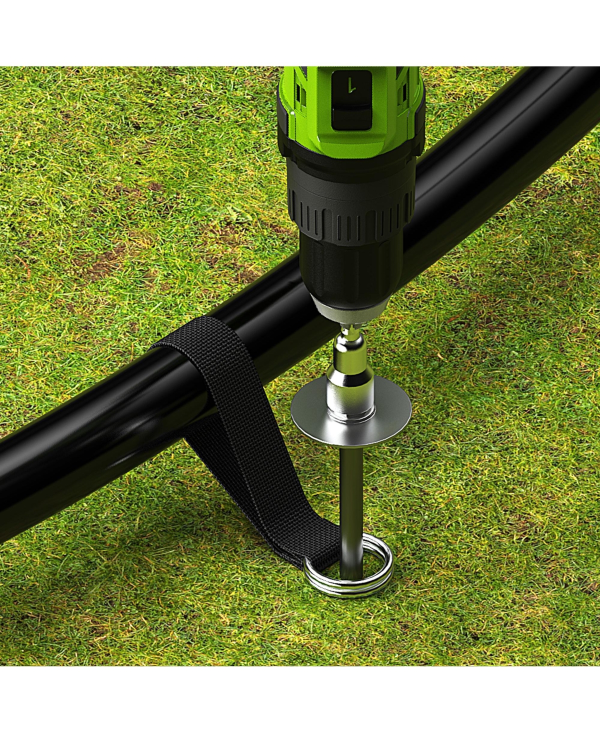 JumpFlex Trampoline Anchor Kit Pro, Heavy Duty Ground Anchoring Metal Stakes Set