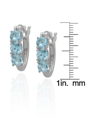 3-Pc. Blue Topaz Hoop & Stud Earrings Set (3-4/5 ct. t.w.) in Sterling Silver