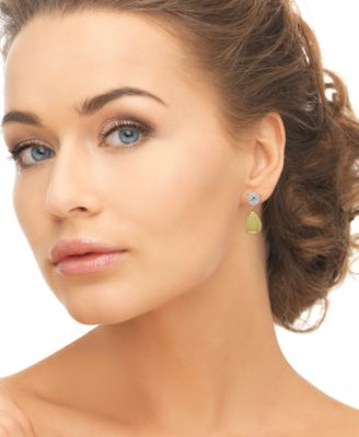 Lab-Grown White Sapphire Pear Drop Earrings (3-1/5 ct. t.w.) in 14k Gold Over Sterling Silver