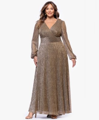 Plus Size V-Neck A-Line Long Dress