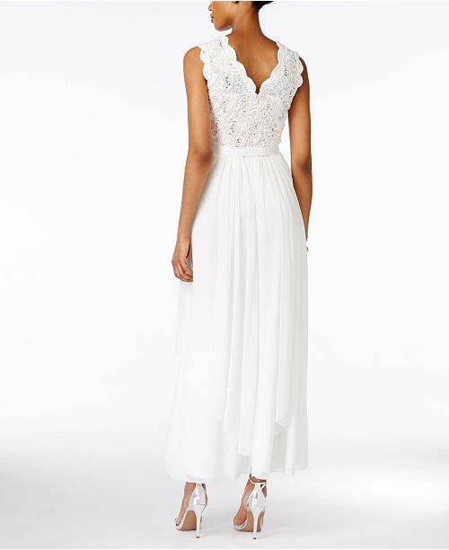 r&m richards sequined lace chiffon gown