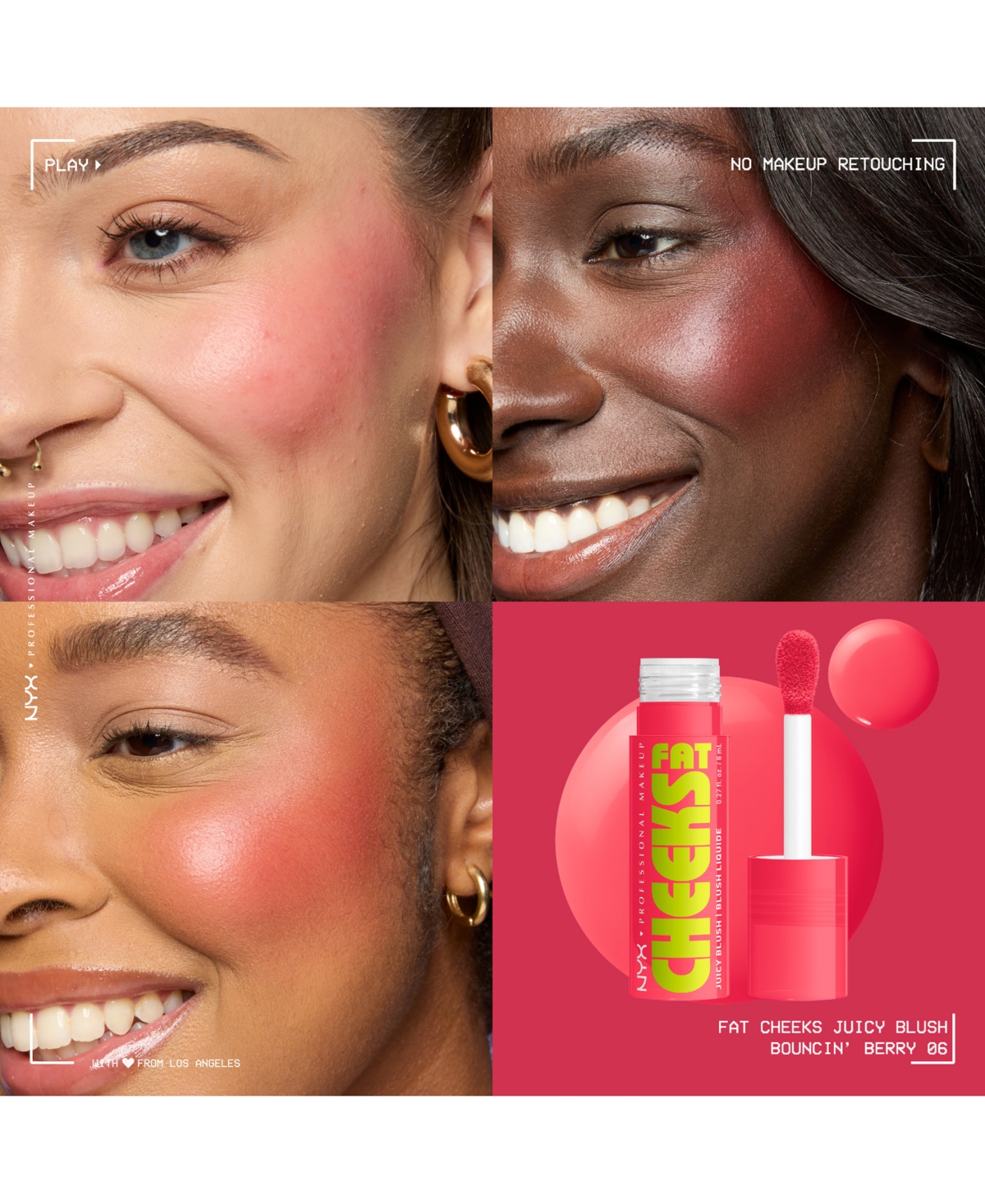 Nyx Professional Makeup Fat Cheeks Juicy Liquid Blush, 0.27 oz.