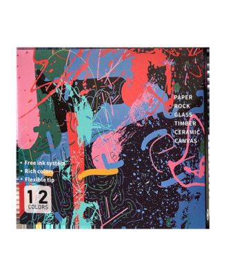 12 Colors Acrylic Paint Markers Direct Liquid Soft-Tip Drawing Pens