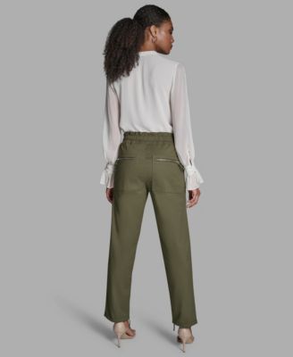 Women's Patch Pockets Mid-Rise Pants