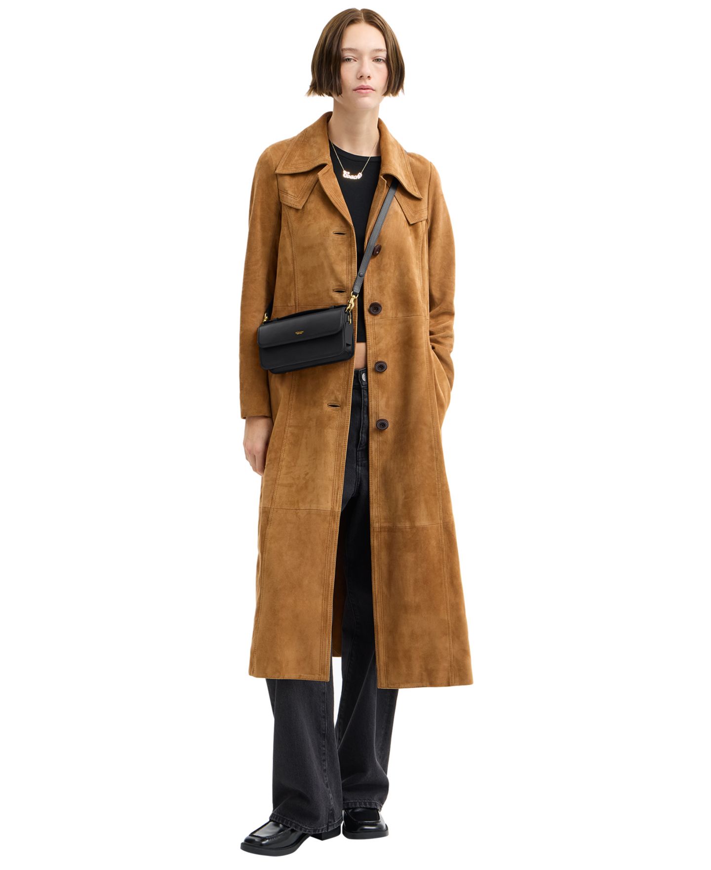 Женская сумка Coach Elora Small Leather Top Handle Shoulder, цвет: Латунный / Чёрный — фото 3