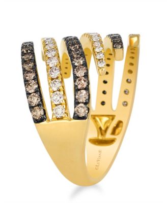 Nude Diamond (0.62 ct. t.w.) and Chocolate Diamond (0.64 ct. t.w.) Ring in 14k Honey Gold
