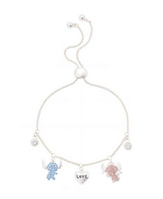 Cubic Zirconia Lilo and Stitch Love Angel Bolo Bracelet