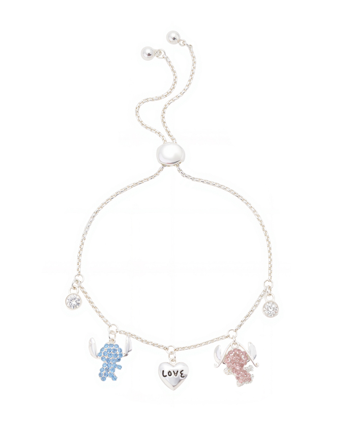 Disney Cubic Zirconia Lilo and Stitch Love Angel Bolo Bracelet