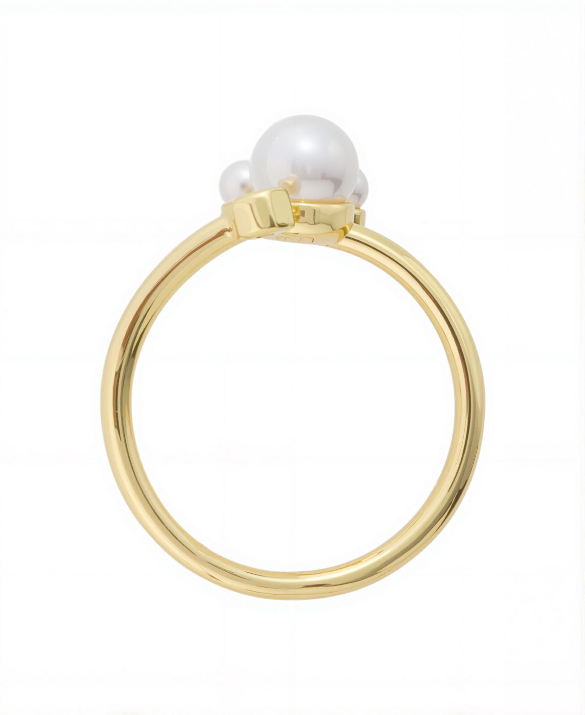 Disney Mickey Mouse Cultivated Pearl And Cubic Zirconia Ring In Gold
