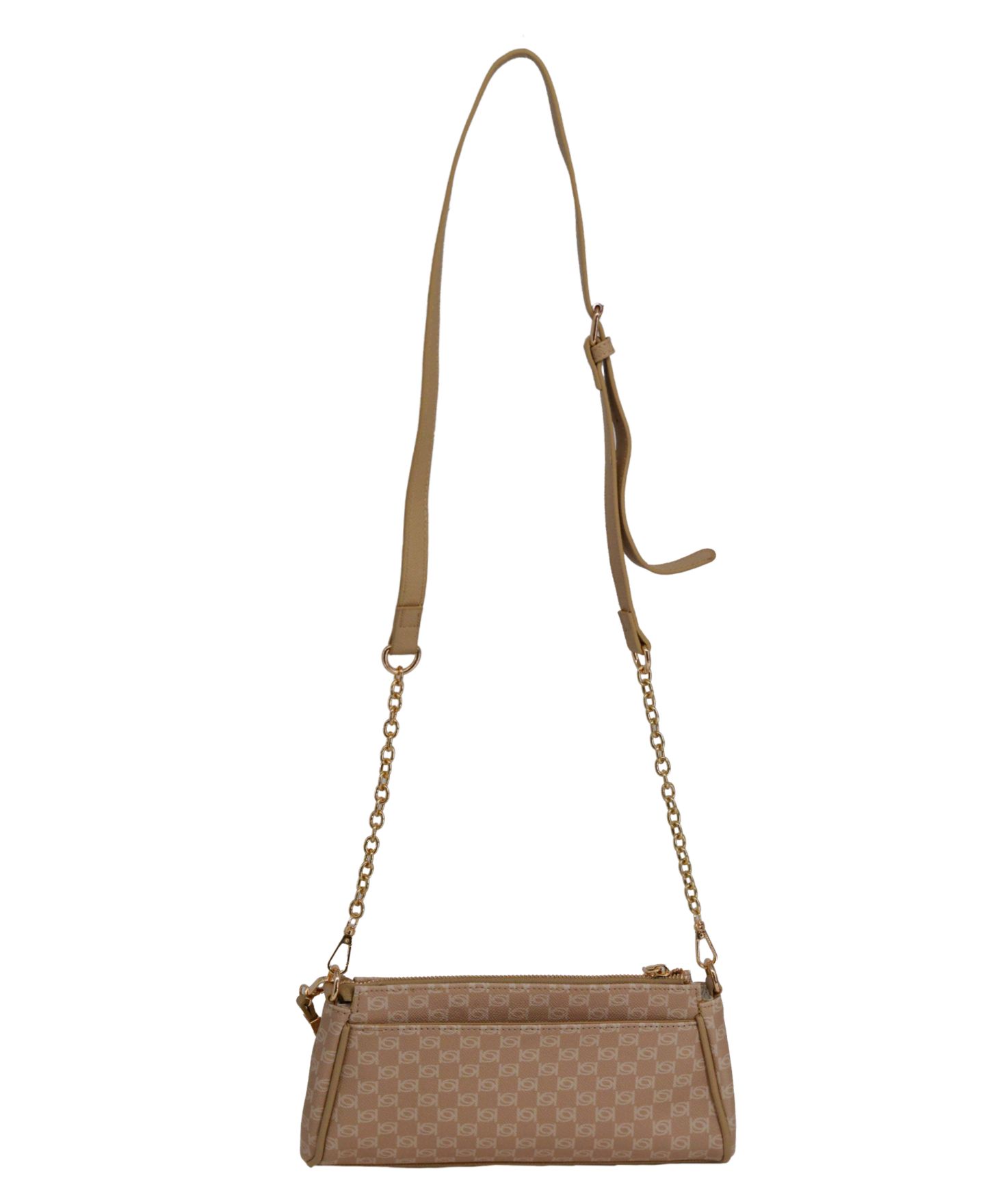 Женская сумка Bebe Adela Monogram Baguette Crossbody, цвет: Бежевый — фото 2