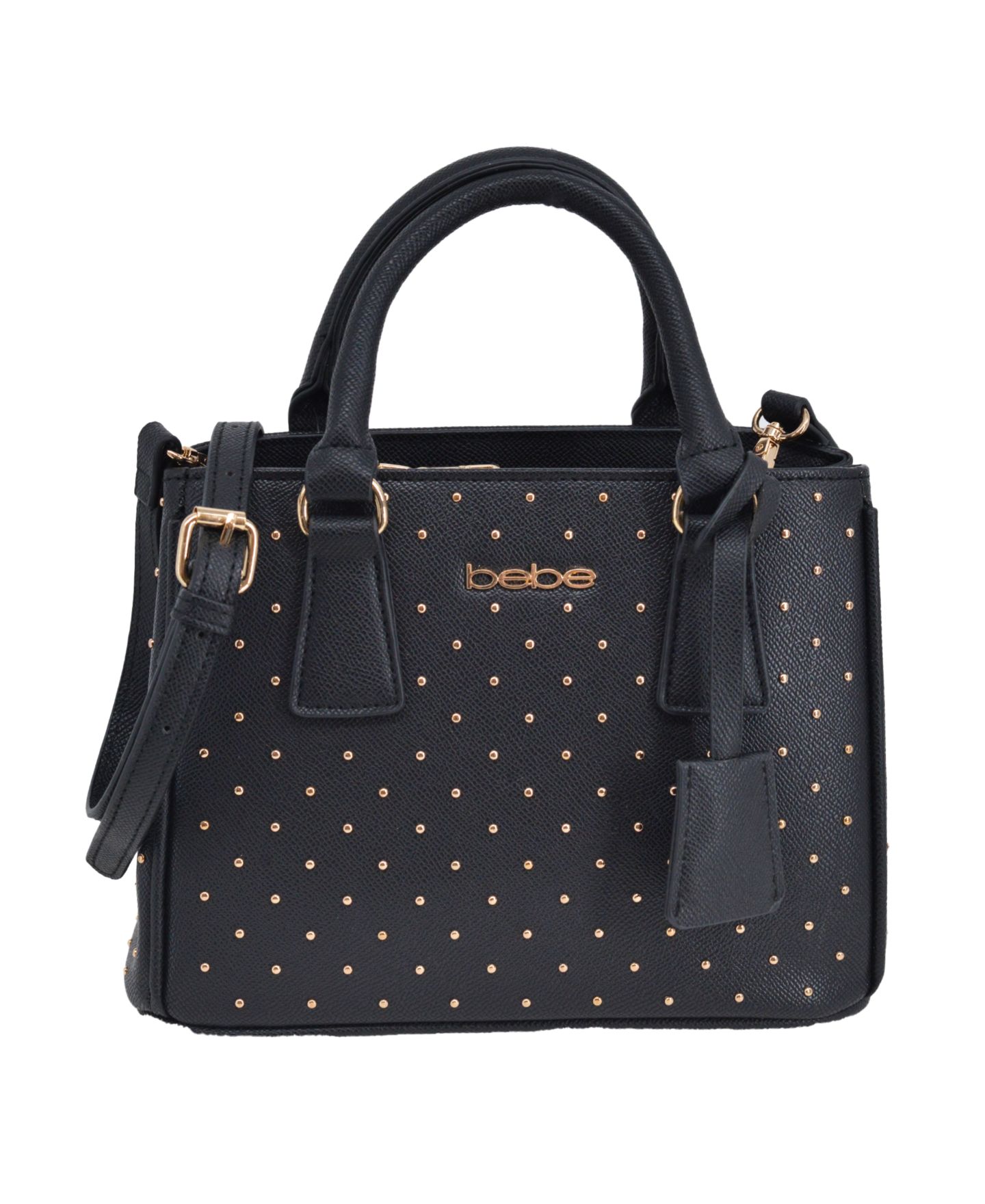 Женская сумка Bebe Sagan Studded Small Satchel, цвет: Чёрный — фото 1